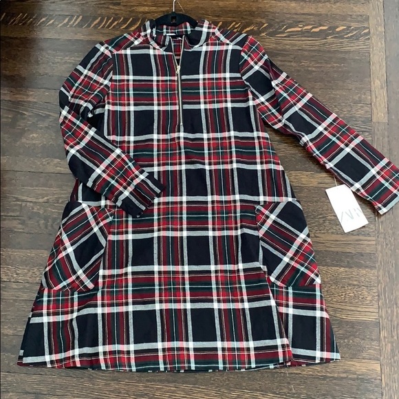 zara flannel dress